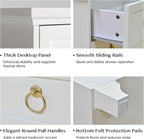 JOINICE White Night Stand with Charging Station, Modern Nightstand with 3 - Image 4