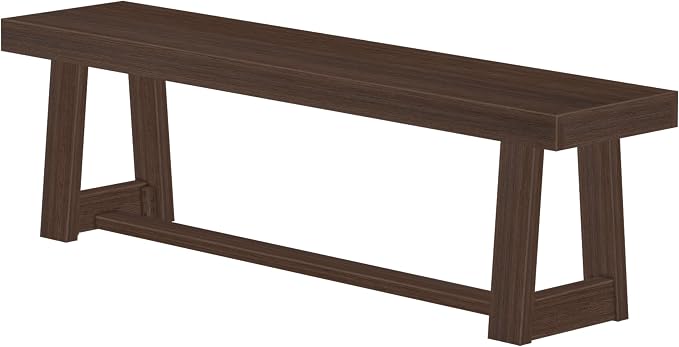 Plank+Beam 60 Inch Farmhouse Dining Bench, Solid Wood Entryway Bench, Wooden - Image 4