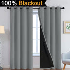 Yakamok Dove Grey 100% Blackout Curtains 84 Inches Long 52" Wide 2 Panel | - Image 2