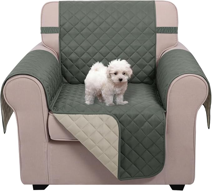 U-NICE HOME Reversible Recliner Chair Covers, Pet Friendly, Elastic Straps by U-NICEHOME