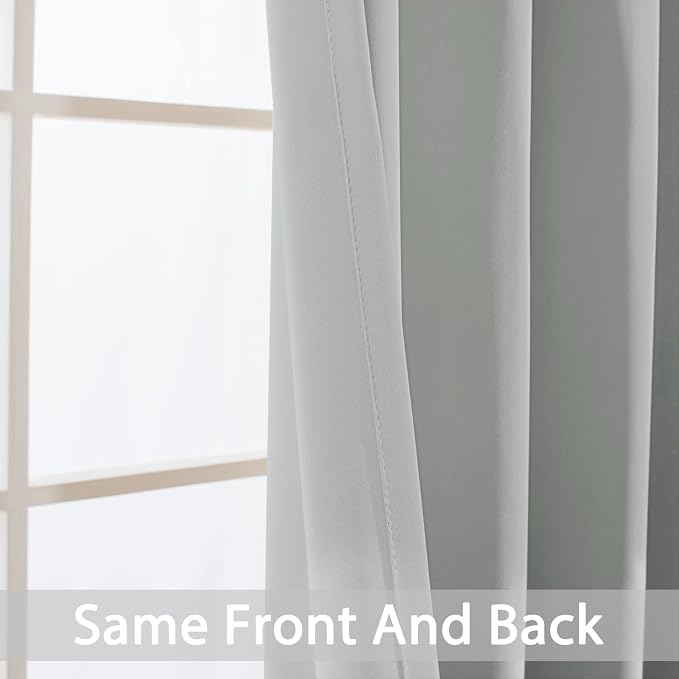 Yakamok Room Darkening Curtains 62x72 inch Length Light Grey-Living Room | 2 - Image 6