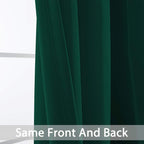 Yakamok Room Darkening Curtains 52x84 inch Length Dark Green-Living Room | 2 - Image 5