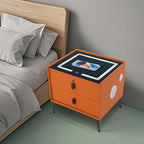 Smart Nightstand w/Fingerprint Lock Drawers, Smart Bedside Table w/USB Charging - Image 5