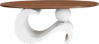 Modern Oval Coffee Table Set of 2, Wood Nesting Coffee Tables - Image 5