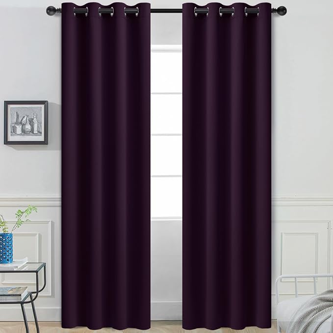 Yakamok Room Darkening Curtains 52x84 inch Length Dark Purple-Living Room | 2 by Yakamok
