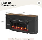 63" Farmhouse TV Stand with Fireplace - Image 2