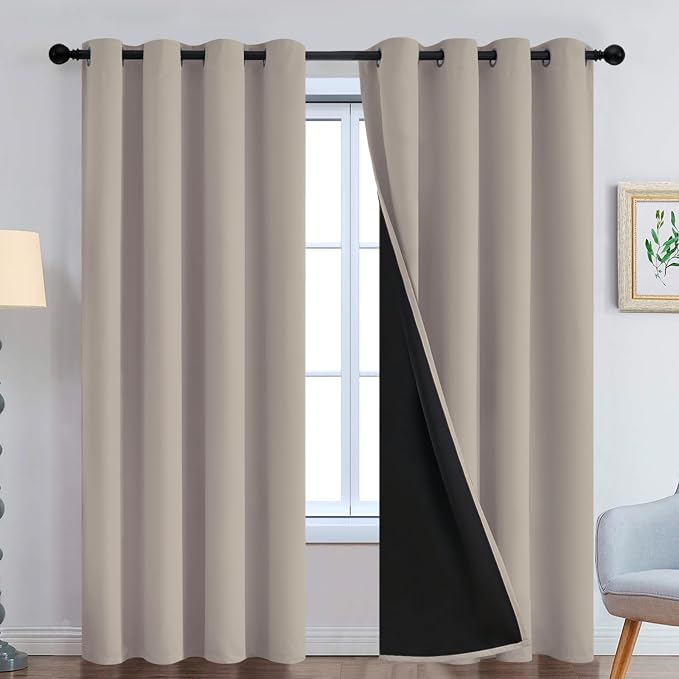 Yakamok Natural Blackout Curtains 90 Inches Long by Yakamok