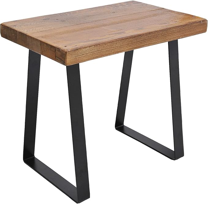 Home Soft Things Natural Old Pine Wood Rectangle Entryway Bench, Sturdy Hand by HomeSoftThings