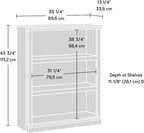 Sauder 3 Tier Book Shelf Wooden Bookcase Multipurpose Bookshelf - Image 3