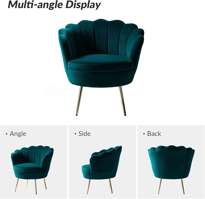 HULALA HOME Modern Velvet Accent Chairs Set of 2 - Image 3