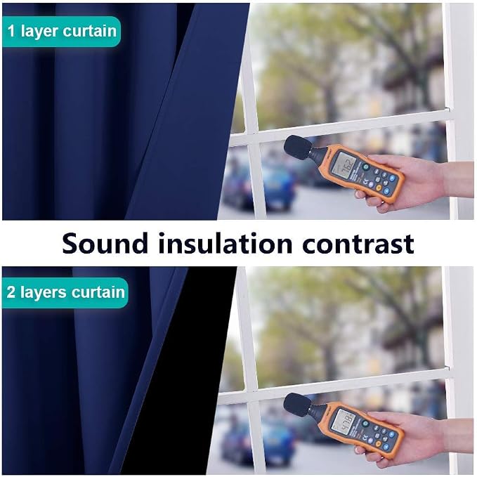 NICETOWN 100% Blackout Blinds, Royal Blue, Laundry Room Decor Window Treatment - Image 4