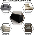 PU Leather Armrest Covers for Sofa Couch Arm Slipcover Set of 2 Stretch - Image 5