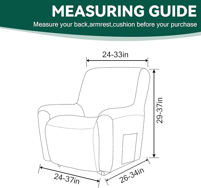 Cupuamon Recliner Chair Covers, Lazy Boy Recliner Covers Stretch Reclining - Image 2