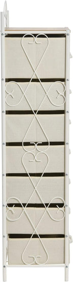 Household Essentials Coastal Oak and Iron 8-Drawer Dresser Tower - Image 5