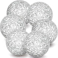 6 Pcs Decorative Balls for Bowls,2.4" Silver Mosaic Glass Balls by Kepfire