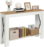 YATINEY Farmhouse Console Table, 39.4'' Small Narrow Entryway Table, Wood Couch - Image 8