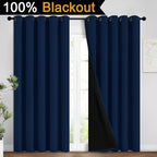 Yakamok Navy Blue 100% Blackout Curtains 96 Inches Long 62" Wide, 2 Panels | - Image 2