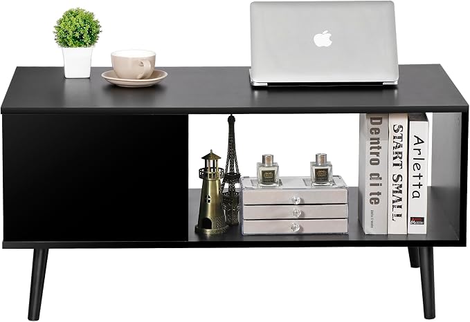 ZenStyle Mid Century Modern Coffee Table, Wooden Retro Coffee Table - Image 9