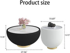 SSLine Bowl-Shape Coffee Table Set of 2 Modern Sintered Stone Top Nesting - Image 2