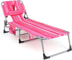 Goplus Tanning Chair, Folding Adjustable Patio Lounge Chair by Goplus