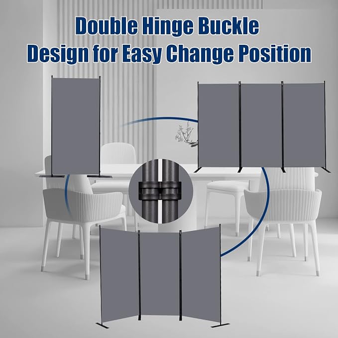 Room Divider 6FT Portable Room Dividers and Folding Privacy Screens, 3 Panel - Image 4