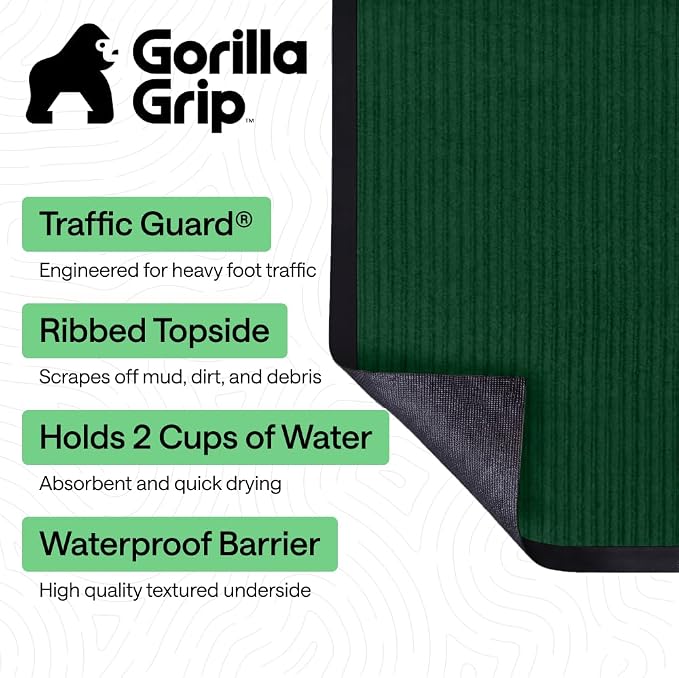 GORILLA GRIP Waterproof Traffic Guard Door Mat, 2 Pack, Indoor Outdoor Heavy - Image 2