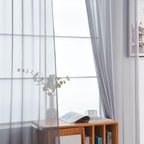 SpaceDresser Basic Rod Pocket Sheer Voile Window Curtain Panels Grey 1 Pair 2 - Image 3