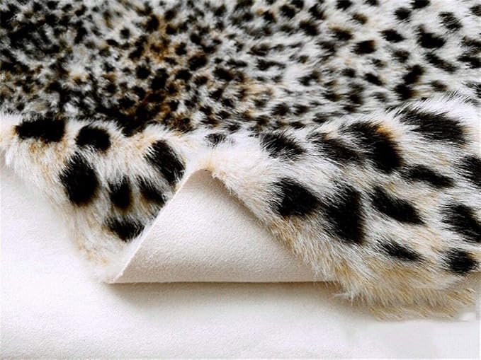 Leopard Print Area Rug Faux Cowhide Skin Fur Non-Slip Cheetah Rug Small Accent - Image 4
