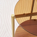 LumFurn Round Glass End Table, Mid-Century Modern Design Sofa Table - Image 5
