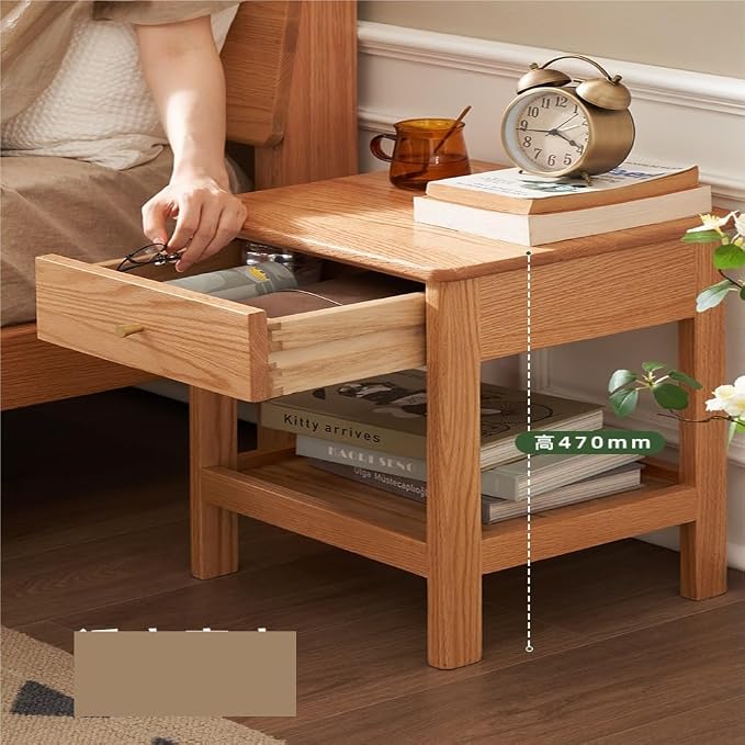 NightStand/Sofa Table Chinese Style Solid Wood Bedside Table Modern Minimalist - Image 5