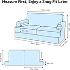 Waterproof Loveseat Cover 3-Piece Set Striped Slipcover - Image 6