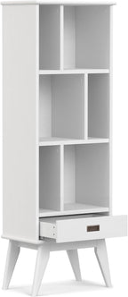 SIMPLIHOME Draper Solid Hardwood 64 inch x 22 inch Mid Century Modern Bookcase - Image 4