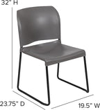 Flash Furniture HERCULES Series 880 lb. Capacity Gray Full Back Contoured Stack - Image 3