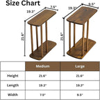 C-Shaped Solid Wood End Table, Side Table - Image 2