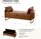 48" End of Bed Bench, Modern Storage Benches - Image 2