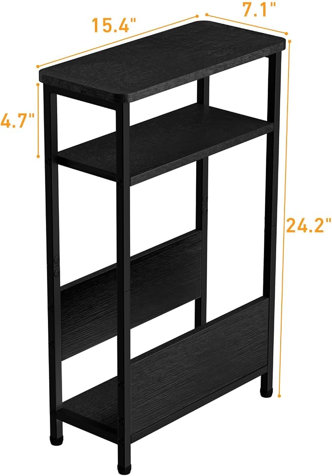 THUMEYE 7.1" Narrow Side Table for Small Spaces, 3 Tier Small End Table - Image 3