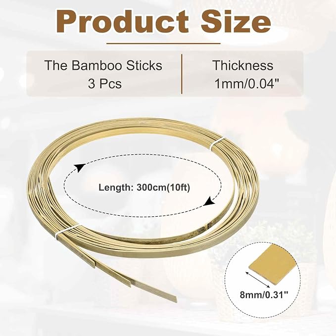 MECCANIXITY 3 Rolls Bamboo Strips - Image 2