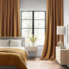 MIULEE Golden Brown Back Tab Blackout Curtains 52x96 Inch Long 2 Panels Set | - Image 2