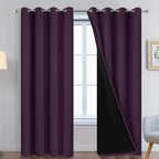 Yakamok Purple 100% Blackout Curtains 84 Inches Long by Yakamok