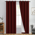 Yakamok Burgundy Red Blackout Curtains 84 Inches Long by Yakamok
