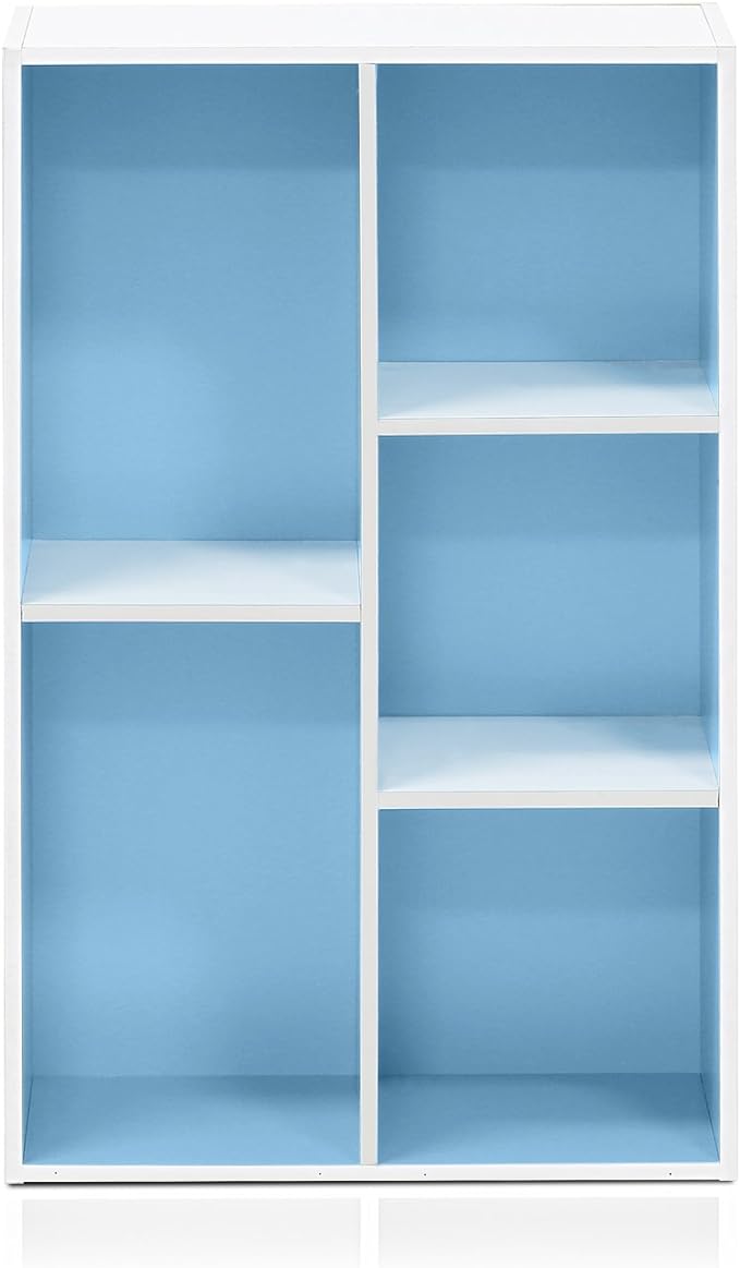 Furinno LUDER Book Shelf, 5-Cube Bookshelf, Reversible Bookcase, 9.4 x 19.5 x - Image 4