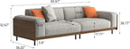 82.67" Mid-Century Modern 3-Seater Fabric Sofa Couch - Image 2