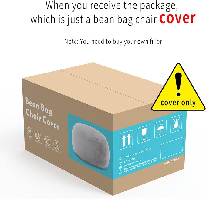 YudouTech（No Filler Bean Bag Chair Cover Without Filler, Big Round Soft Fluffy - Image 6