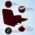 PureFit Stretc Recliner Chair Covers Fleece Soft Couch Covers - Image 3