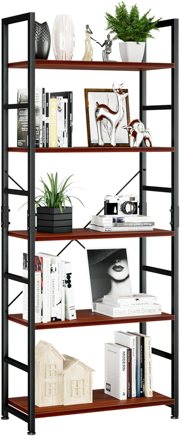 NUMENN 5 Tier Bookshelf, Tall Bookcase Shelf Storage Organizer, Modern Book by NUMENN