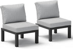 Aluminum Outdoor Patio Sofa Set, 2 Seats Modular Sectional Single Seat Sofa by Oasbira