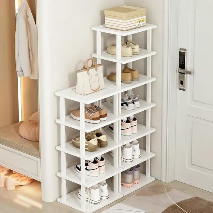 SAN HE 7-Tier Modern Bamboo Shoe Rack - Image 7
