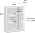 Sauder Miscellaneous Storage 3-Shelf Bookcase/ Book shelf, Select Cherry finish - Image 10