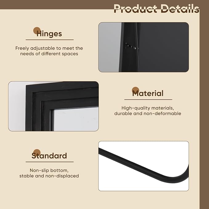 Full Length Mirror, Oversized Stand Up Mirrors Large Wall Mirrors, Wall Mounted - Image 5