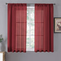 Tollpiz Short Sheer Curtain Living Room Linen Textured Curtains Sheer Light by Tollpiz